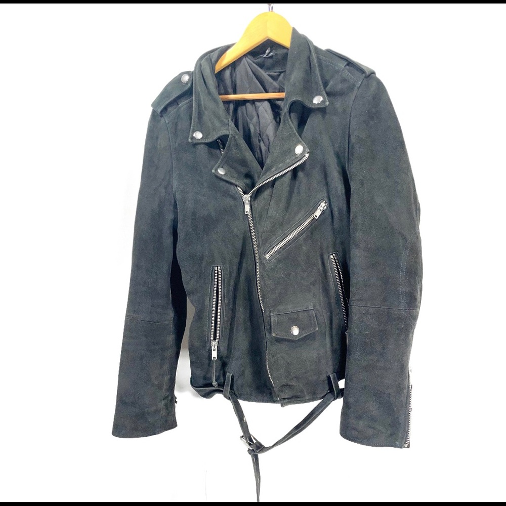 BLK DNM black suede biker jacket size medium